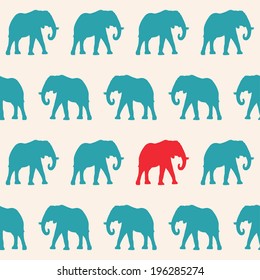 Seamless pattern. Texture with colorful elephants. Can be used for textile, website background, book cover, packaging.