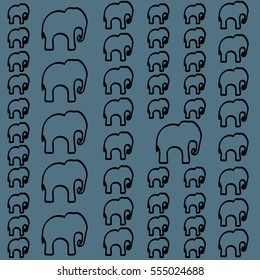 Seamless pattern. Texture with colorful elephants. Can be used for textile, website background, book cover, packaging.