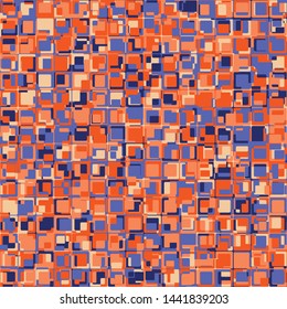 Seamless pattern. Texture composed of intersections of right and rounded squares. Colors of women's fashion.