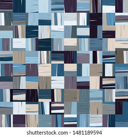 Seamless pattern. The texture consists of striped squares resembling parquet elements. Suitable for flooring.