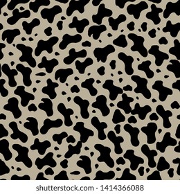 Seamless pattern with the texture of a cow, leopard, jaguar. Texture of wild animals on an isolated background. Imitation of a cow. Abstraction animal skins. For textiles, packaging design, wallpaper