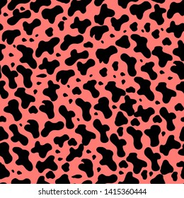 Seamless pattern with the texture of a cow, leopard, jaguar. Texture of wild animals on an isolated background. Imitation of a cow. Abstraction animal skins. For textiles, packaging design, wallpaper