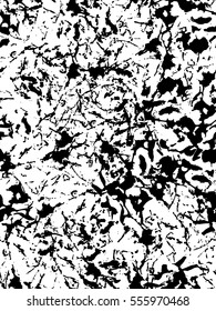 Seamless pattern with texture of crumpled paper. Black and white colors. Abstract background. Ink and brush. Hand drawn. Vector illustration.