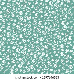 Seamless pattern with the texture of curls, circles, bubbles, snails. Sunny, bright beautiful abstract texture. Imitation color snails. For textiles, design, scrapbooking, templates.
