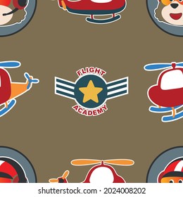 Seamless pattern texture with cute little pilot. For fabric textile, nursery, baby clothes, background, textile, wrapping paper and other decoration.