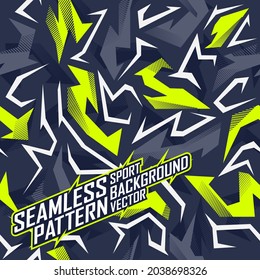 Seamless pattern texture designs for extreme jersey team, racing, cycling, football, gaming and sport livery.