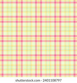 Seamless pattern texture of fabric tartan textile with a check vector background plaid in light and red colors.