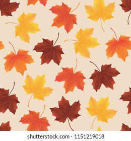 seamless pattern texture of fallen autumn leaves