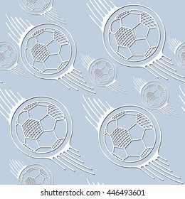 Seamless pattern (texture) with football balls. Soccer infinite background. Suitable for design: cloth, web, wallpaper, wrapping. Vector illustration.