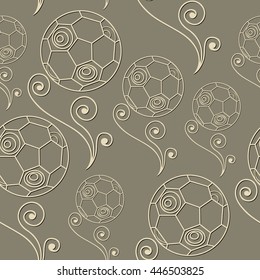 Seamless pattern (texture) with football balls. Soccer infinite background. Suitable for design: cloth, web, wallpaper, wrapping. Vector illustration.
