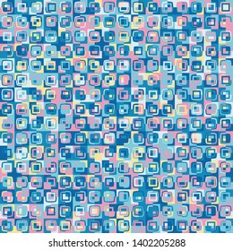 Seamless pattern. Texture formed from squares. Motley camouflage picture. Calm colors.
