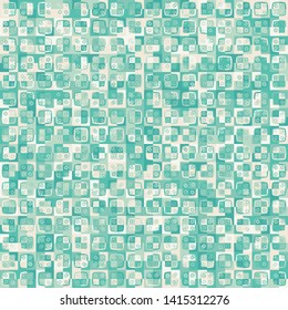 Seamless pattern. Texture formed from squares and rings. Camouflage style. Not bright colors.