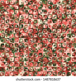 Seamless pattern. Texture formed from squares. Motley camouflage picture. Calm colors.