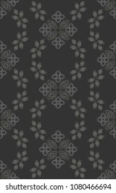 Seamless pattern texture. Geometric design for wallpaper,tile,textile. Ornamental backdrop. Abstract rhombus vector in dark gray color background.