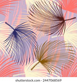 Textura de patrón sin fisuras de la palmera de Hawái. Diseño de ilustración dibujado a mano. Patrón tropical con palmera. Textil, estampado, Fondos de pantalla, envoltura.