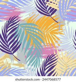 Seamless pattern texture of Hawaii palm tree. illustration design hand draw. Tropical pattern with palm tree. Textile, print, wallpapers, wrapping.