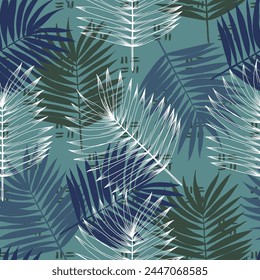 Nahtlose Mustertextur von Hawaii-Palmen. Illustration Design Handzeichnung. Tropisches Muster mit Palmen. Textil, Druck, Bildschirmhintergründe, Verpackung.