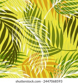 Seamless pattern texture of Hawaii palm tree. illustration design hand draw. Tropical pattern with palm tree. Textile, print, wallpapers, wrapping.