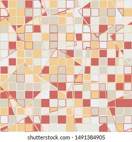 Seamless pattern. Texture made up of intersections of squares. The colors of spring mood.