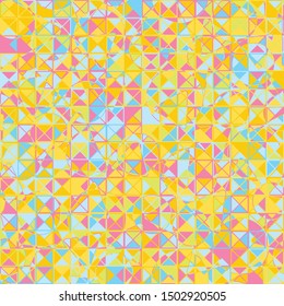 Seamless pattern. Texture made up of intersections of squares, circles and roundabouts. Colors combined with children's things and interiors.
