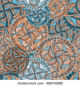 Seamless pattern texture. Mandala vector pattern. Vintage card. Hand drawn doodle illustration. Eps10
