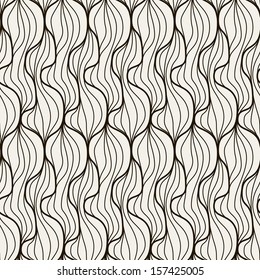 Seamless pattern. Texture of monochrome braids. Stylish endless background