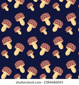 Seamless pattern texture with mushroom