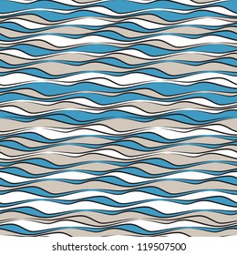 Seamless pattern. Texture of pastel wavy stripes. Stylized water ripple