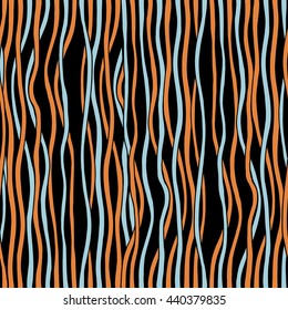 Seamless pattern. Texture of pastel wavy vertical stripes. Stylish abstract background