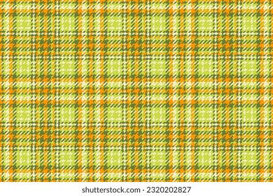 Seamless pattern texture of plaid check tartan with a vector fabric background textile in lime and light colors.