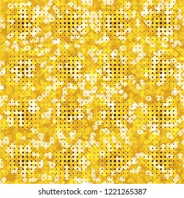 Seamless pattern. Texture with shades of amber and gold. In the foreground are five-pointed stars. Editable.