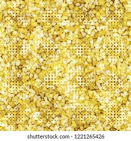Seamless pattern. Texture with shades of amber and gold. In the foreground are five-pointed stars. Editable.
