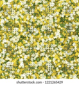 Seamless pattern. Texture with shades of amber and gold. In the foreground are five-pointed stars. Editable.