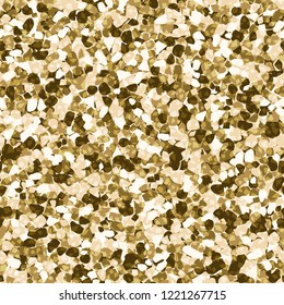 Seamless pattern. Texture with shades of amber and gold. In the foreground are angular sparkles. Editable.