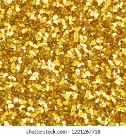 Seamless pattern. Texture with shades of amber and gold. In the foreground are angular sparkles. Editable.