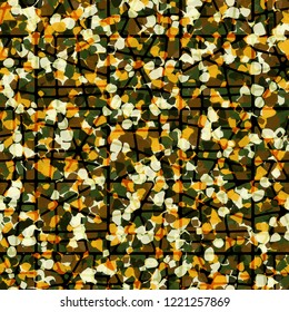 Seamless pattern. Texture with shades of gold covered with a lattice. Editable.