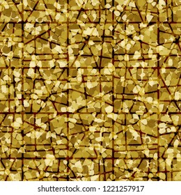 Seamless pattern. Texture with shades of gold covered with a lattice. Editable.