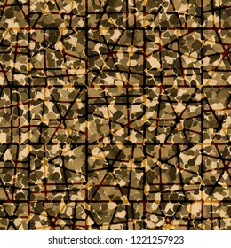 Seamless pattern. Texture with shades of gold covered with a lattice. Editable.