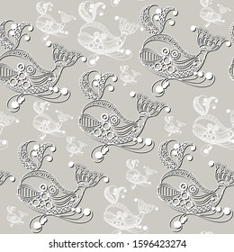 Seamless pattern (texture) with zodiac symbol. Vector illustration.