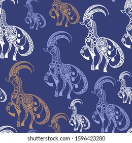 Seamless pattern (texture) with zodiac symbol. Vector illustration.