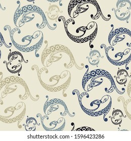Seamless pattern (texture) with zodiac symbol. Vector illustration.