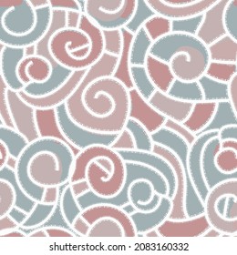 Seamless pattern of textured curved lines. Abstract ornament. Vector graphics. Design for fabric, paper, textile, ceramics, wallpaper.