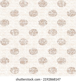 Seamless pattern with textured Easter eggs on a beige background.
