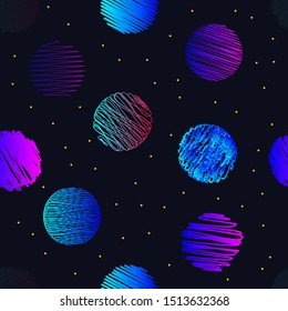 Seamless pattern with textured grunge circles, pattern for fabric, paper wrapping with rounds, print. Vector illustration