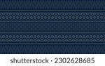 Seamless Pattern  of Thai ethnic weaving, Vector illustration. Light and gray element on navy blue background. Abstract weaving in Thai local style. For all over printing fabric wallpaper cover