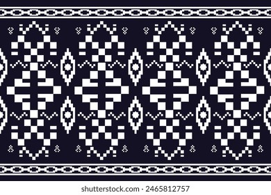 Seamless pattern of Thai weaving, oriental geometric shapes, Abstract Aztec design for clothing fabric, sarong.