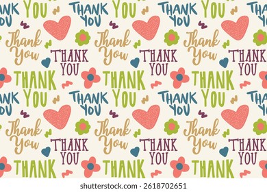 seamless pattern with thank you lettering. vector illustration