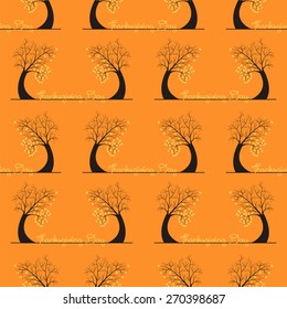 seamless pattern of thanksgiving day with autumn tree