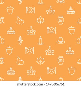 Seamless pattern with Thanksgiving icons