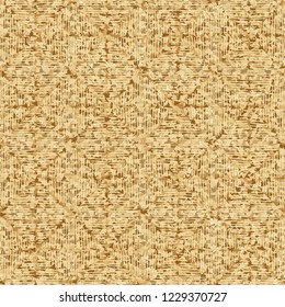 A seamless pattern that has shades of old paper, on which diamond-shaped figures are drawn with strokes.
